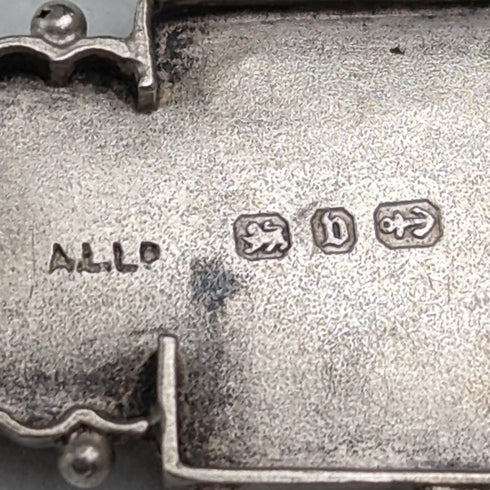 1895年 英国アンティーク 純銀製  フラワーデザイン ブローチ Adie & Lovekin